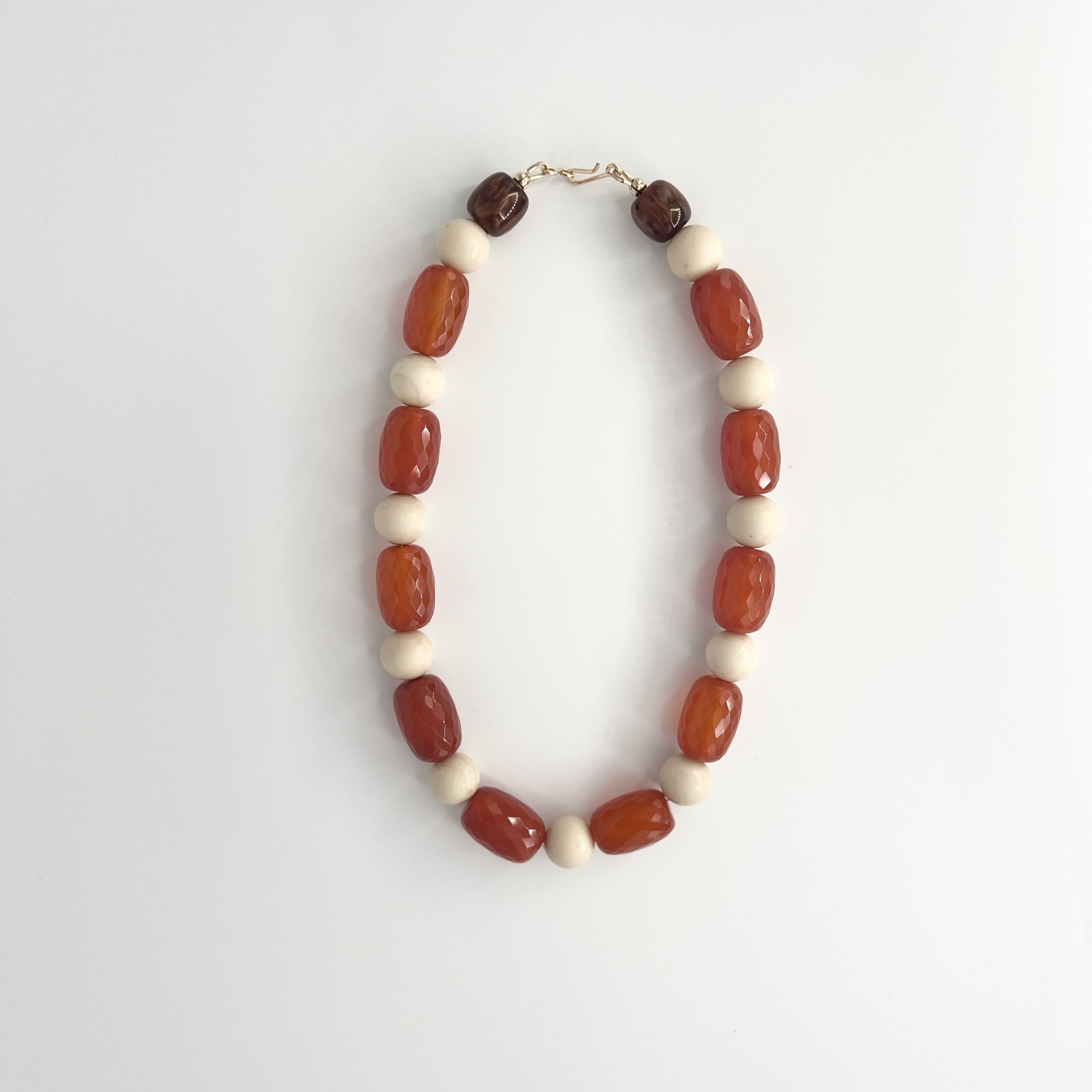Carnelian & Ivory Jade Necklace