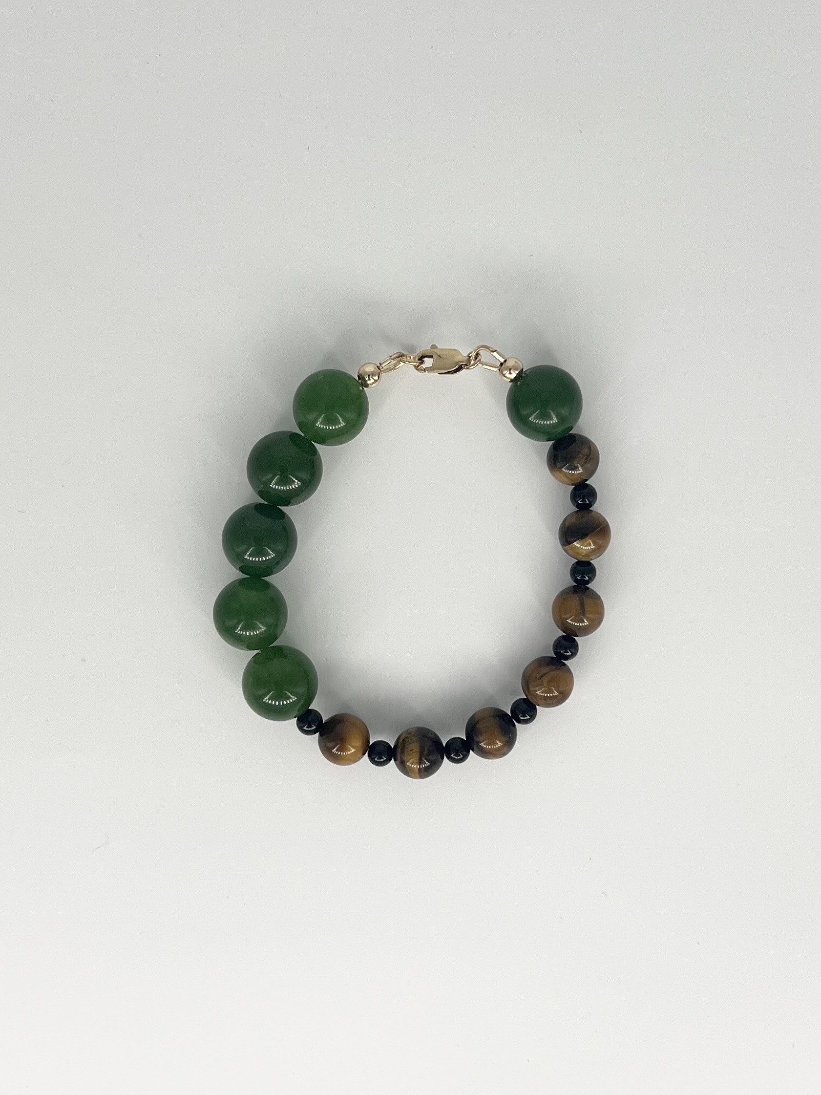 Malay Jade & Tiger Eye Bracelet