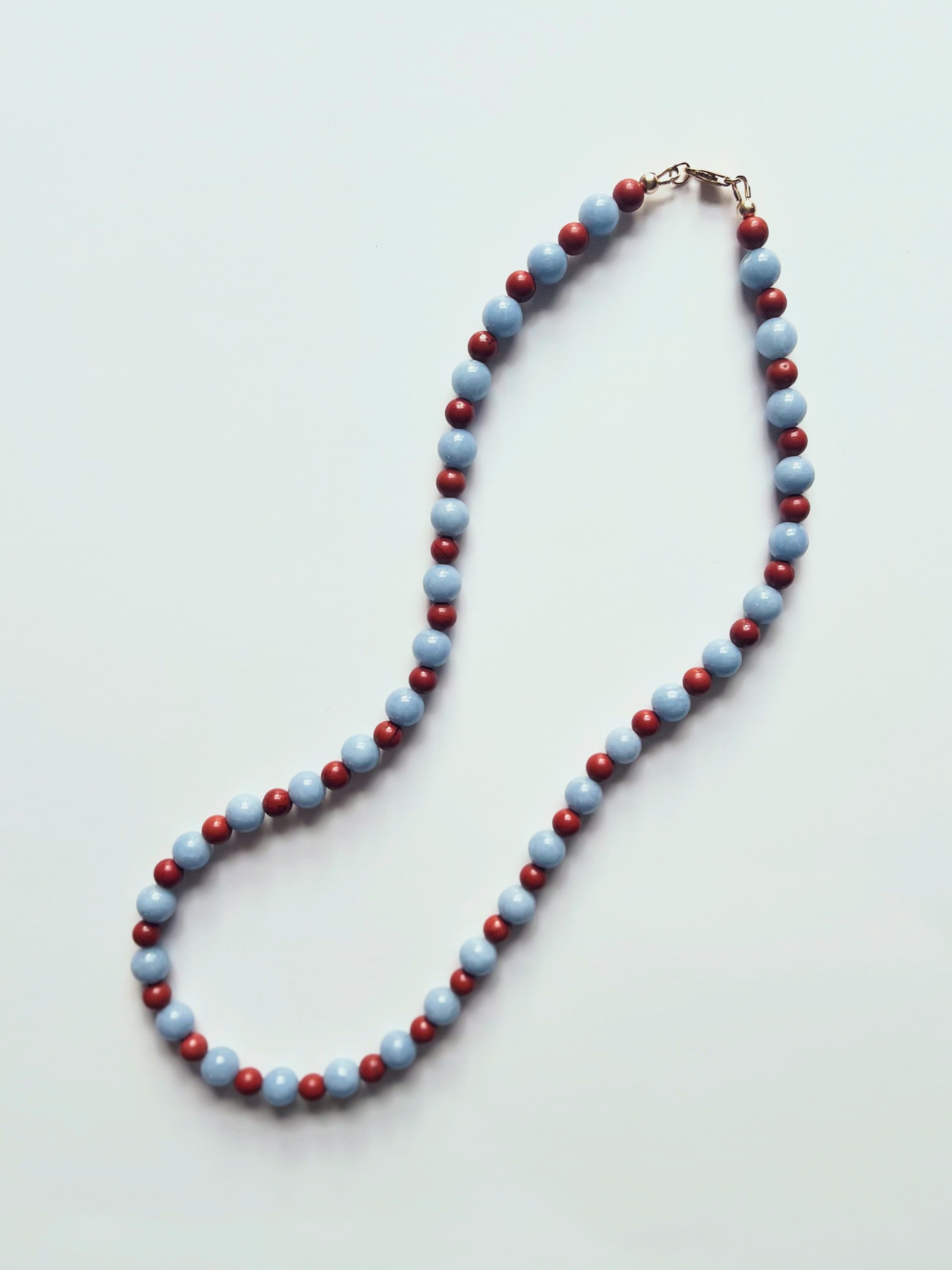 Angelite & Red Jasper Necklace