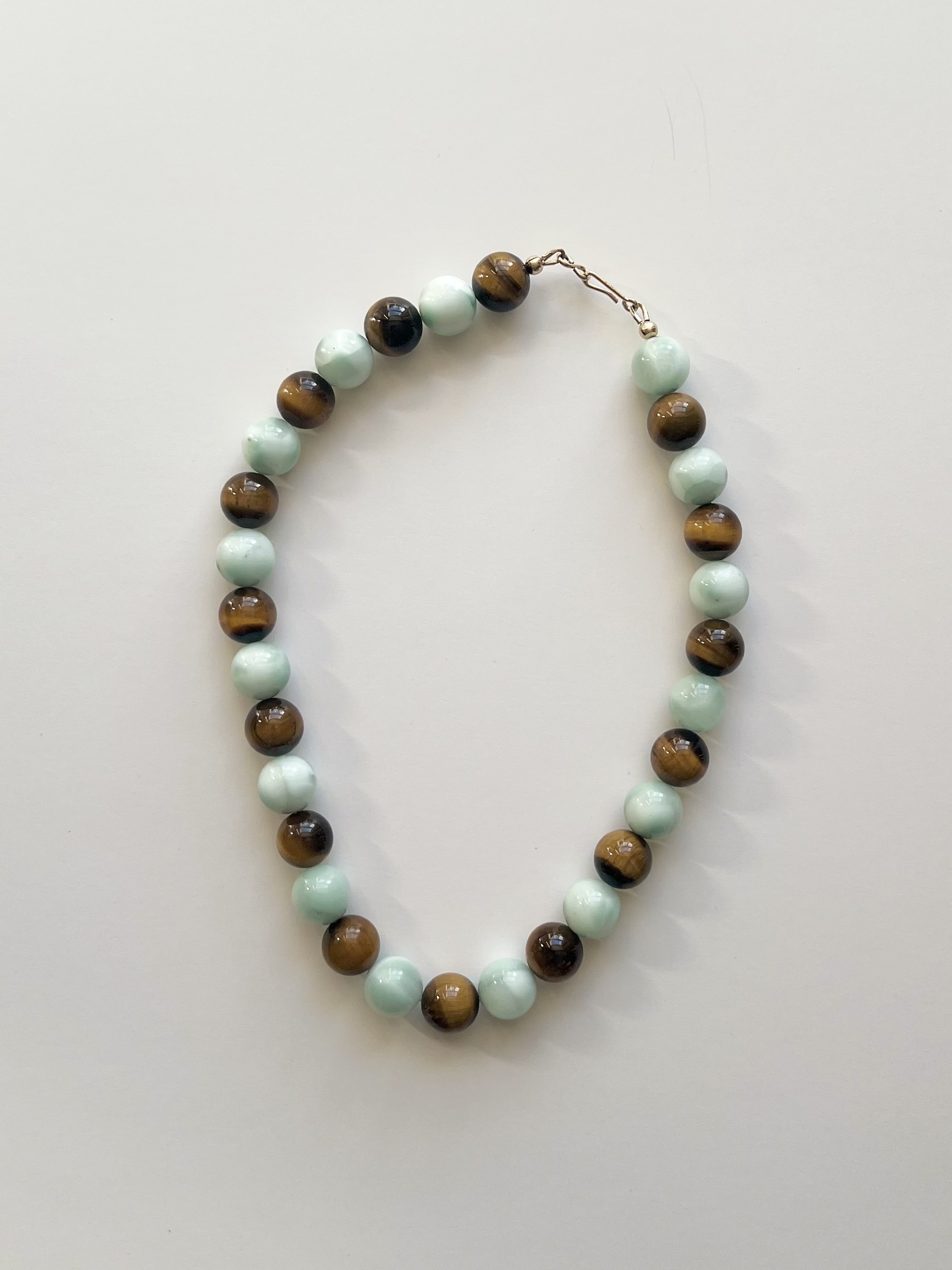 Green Angelite & Tiger Eye Necklace