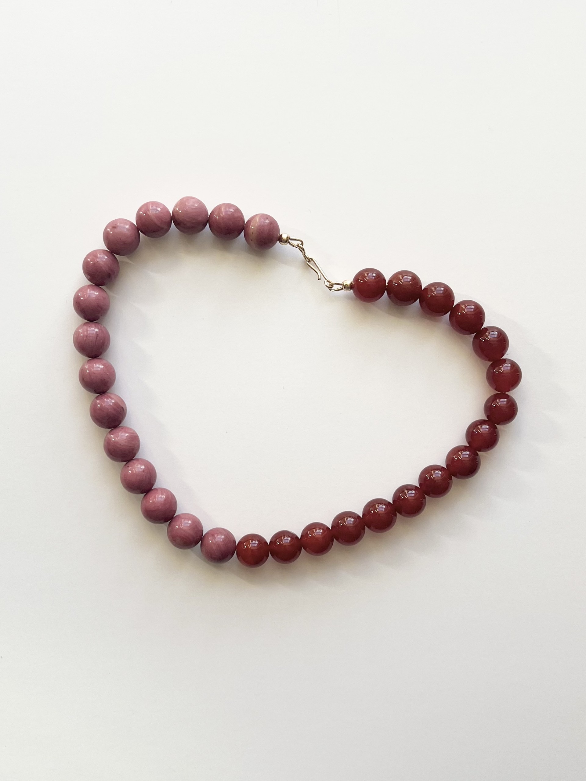 Pink Rhodonite & Red Carnelian Necklace