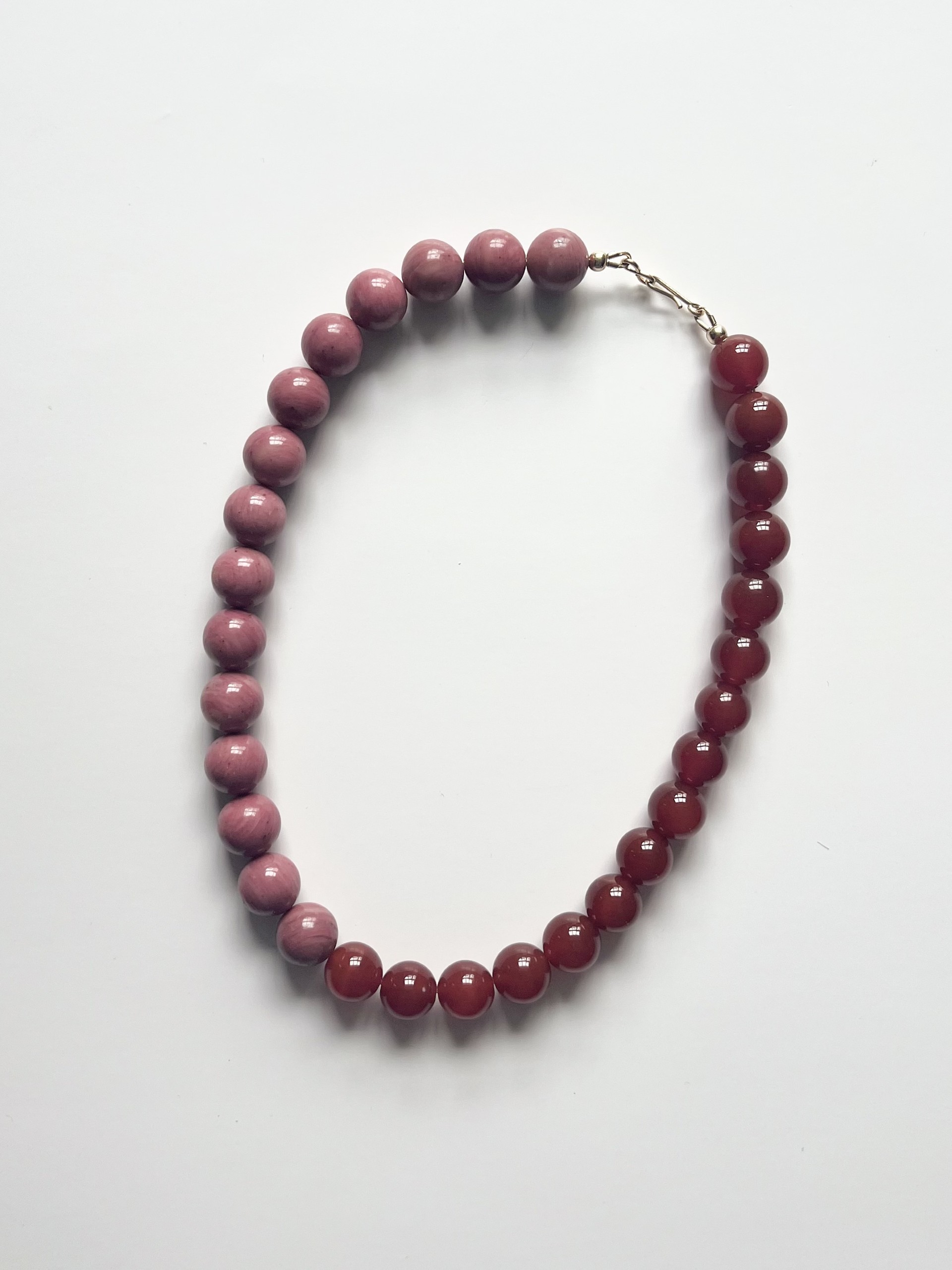 Pink Rhodonite & Red Carnelian Necklace