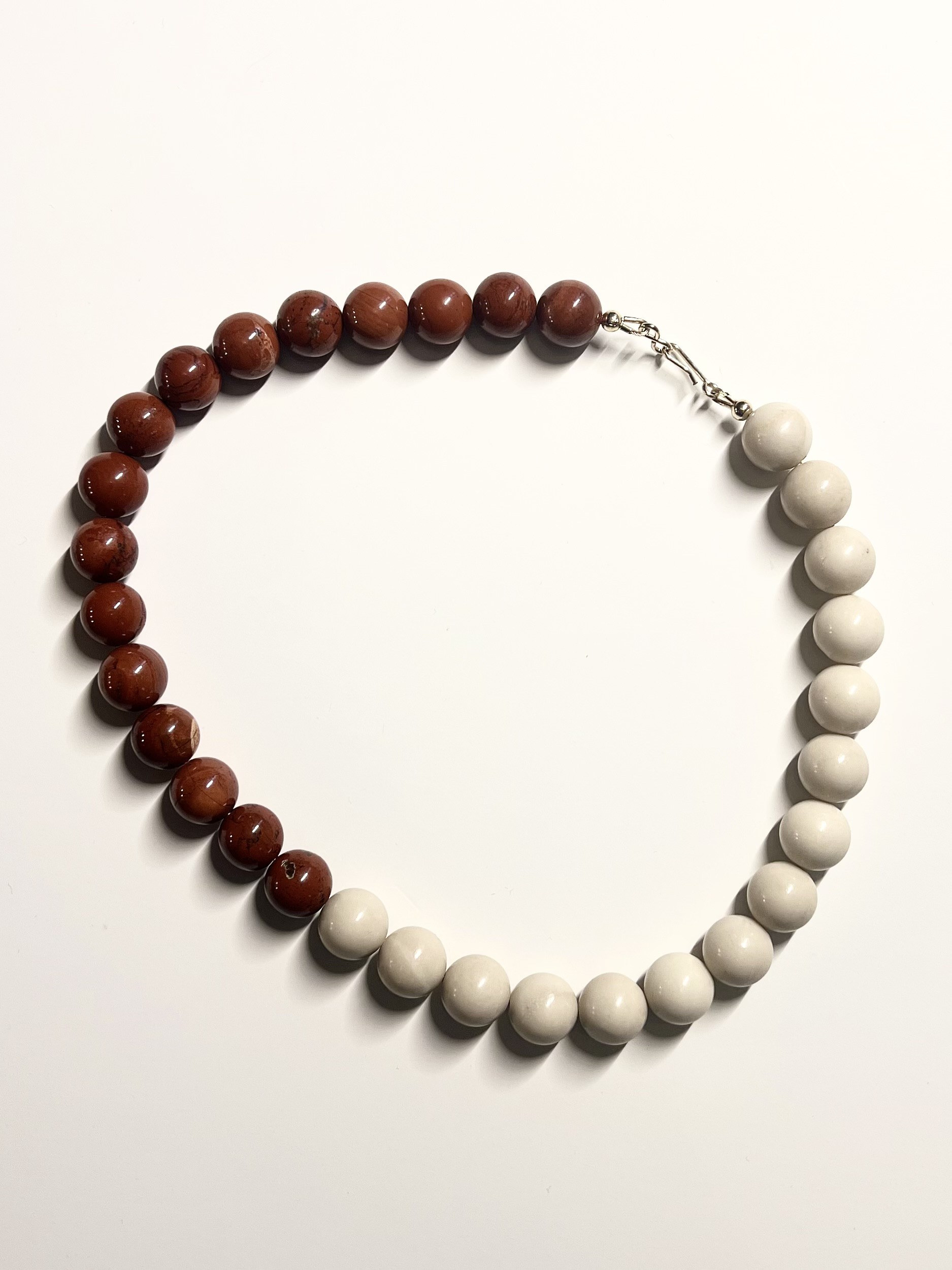 Red Jasper & Ivory Jade Necklace