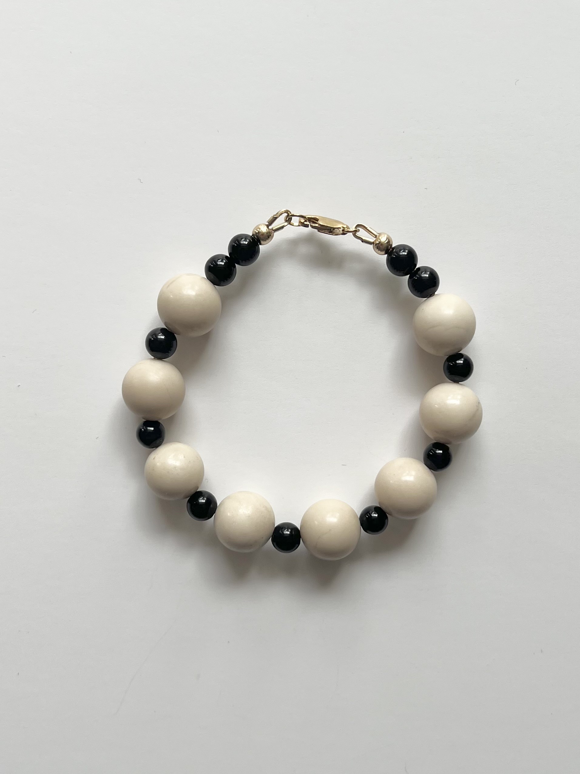 Ivory Jade & Onyx Bracelet
